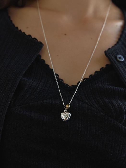 Heart ball long necklace