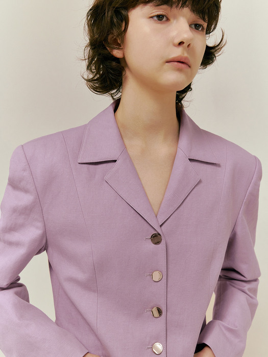 tailored linen jacket_lavender