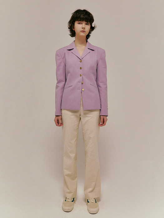 tailored linen jacket_lavender