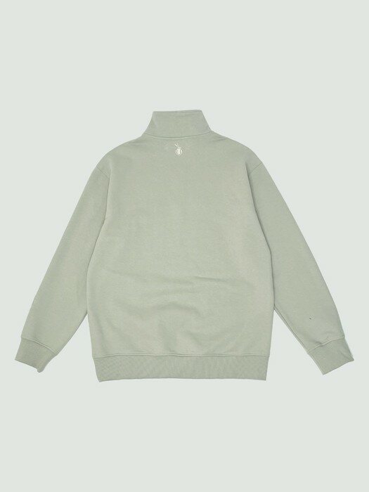 HIGH NECK ZIPUP PULLOVER_ light green