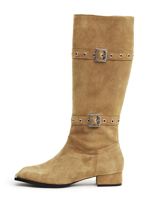 Two belted boots (camel)