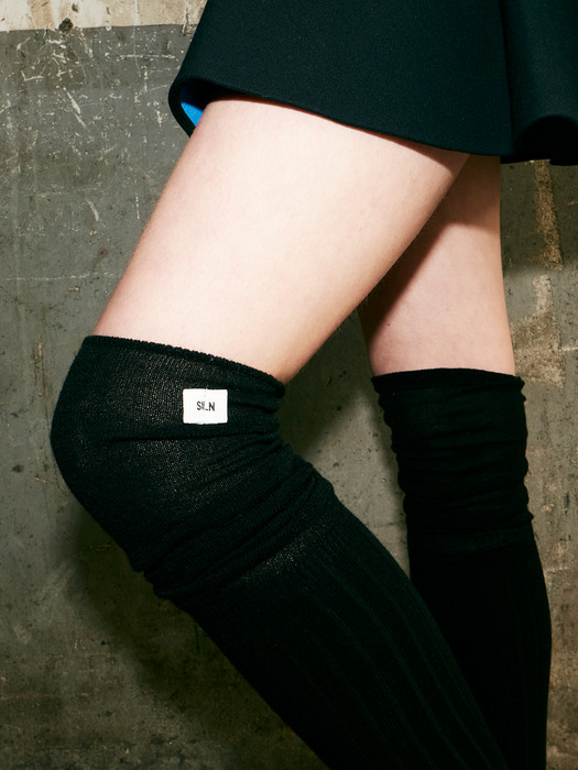 See through over knee socks (BLACK)