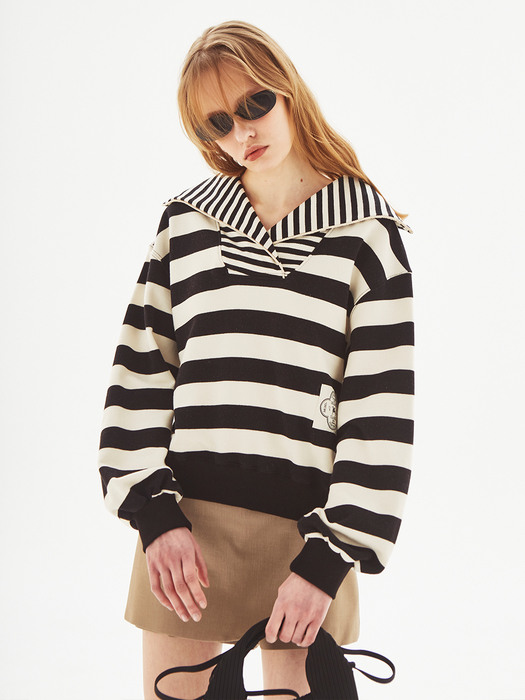 [LINE] Mixed Stripe Sweatshirt