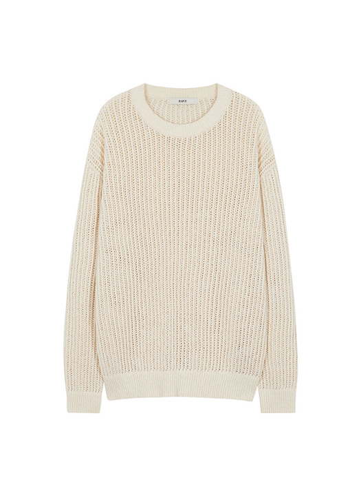 Over Fit Mesh Knit in Cream VK3MP901-9A