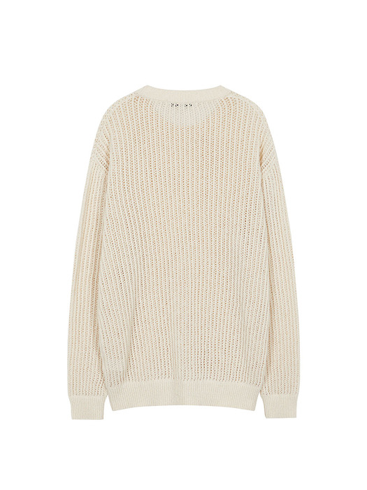 Over Fit Mesh Knit in Cream VK3MP901-9A