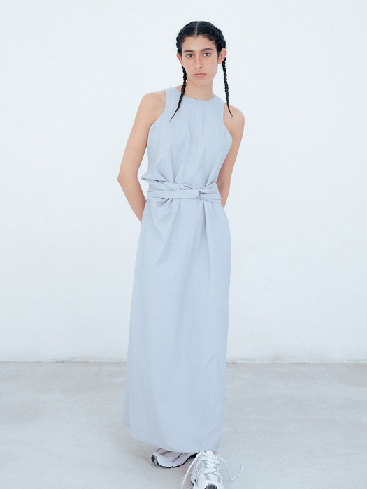 Draping Twisted Dress_Gray