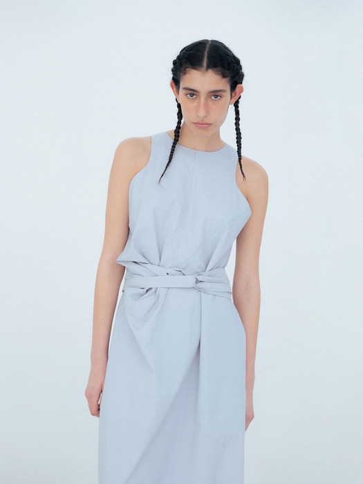 Draping Twisted Dress_Gray