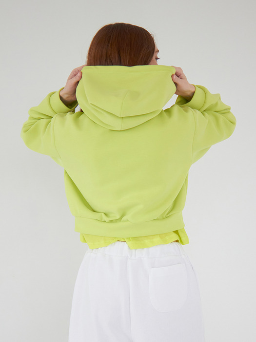 Soft cozy hood zip up (Neon yellow)