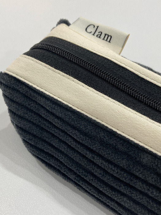 Clam round pencilcase _ Corduroy midnight