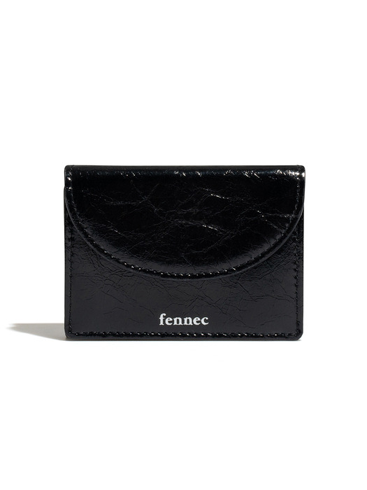 CRINKLE HALFMOON MINI WALLET - BLACK