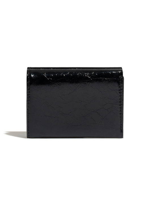 CRINKLE HALFMOON MINI WALLET - BLACK