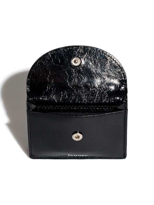 CRINKLE HALFMOON MINI WALLET - BLACK