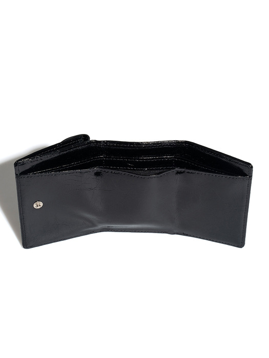 CRINKLE HALFMOON MINI WALLET - BLACK