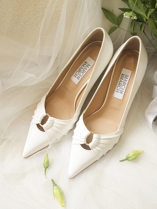 MILA - Pleated Detail Pumps_Pure White