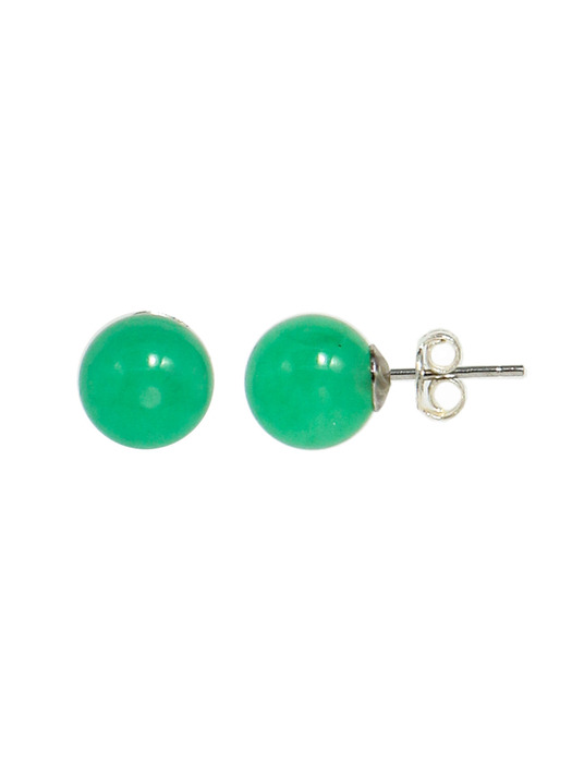 Green Jade Ball Silver Earring Ie334 [Silver]