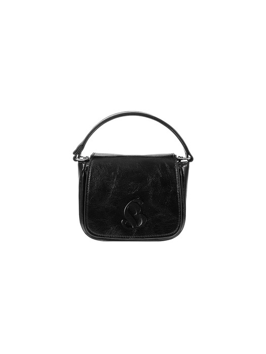 Crack Leather Micro Bag (black)