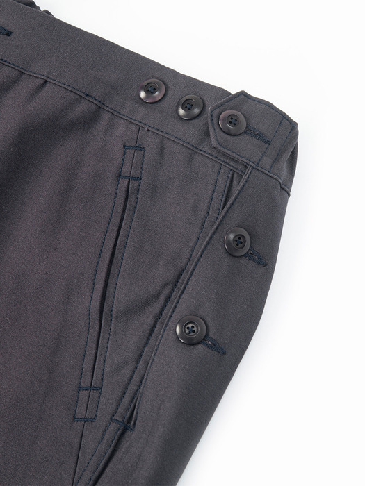 Side button b.d.u pants (aubergine)