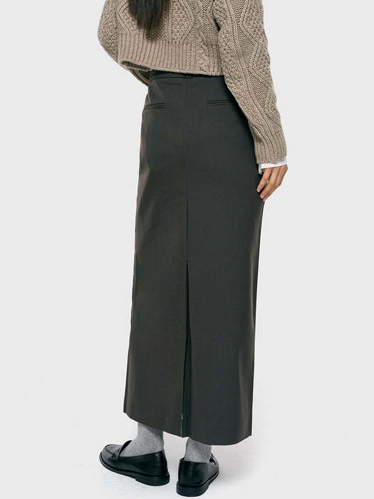 back slit maxi skirt_brown