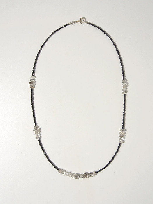 Black & Crack Crystal Necklace (Silver925)