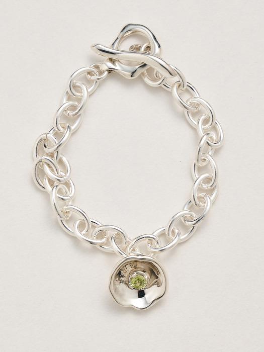 Hibis flower. Bold chain Bracelet (natural stone 7color)