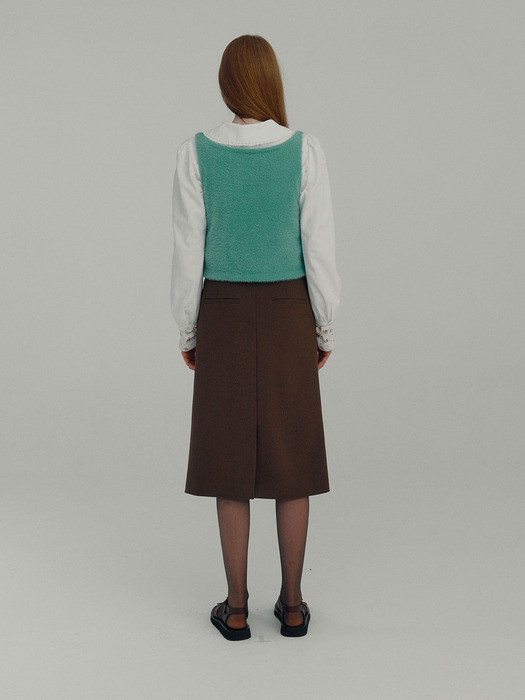 Classic midi skirt. Brown