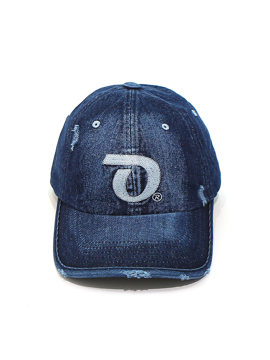 Point Logo Washed Denim B.B Cap Darkblue