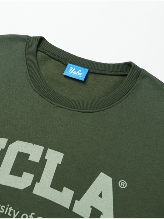 남여공용 UCLA 로고 프린트 기모 스웨트 셔츠[DK-KHAKI](UZALT91_64)
