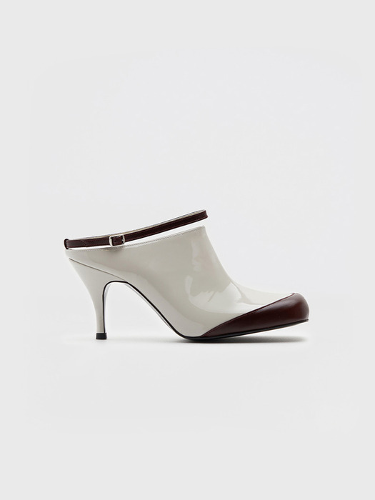 HOPEN strap mules_ecru/burgundy