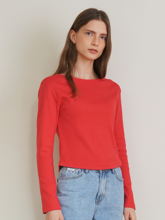 A BASIC BOAT NECK T [4colors]