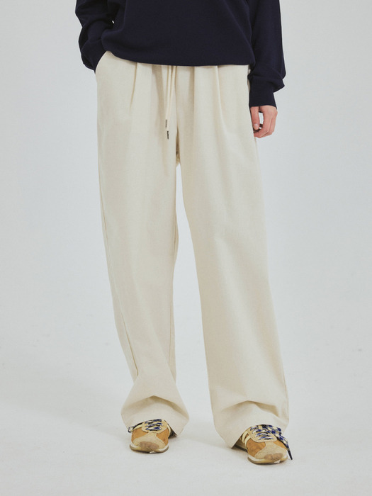 W/Easy Linen Semi-Wide Banding Pants(7color)