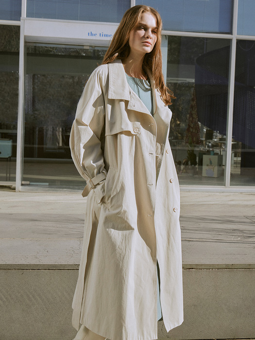 Oversize half double trench coat (2color)
