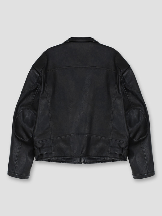 racing leather jacket w_black