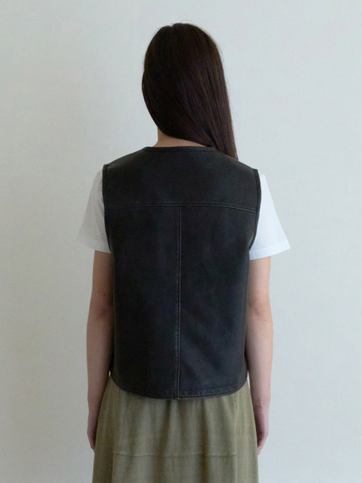hide eco leather vest