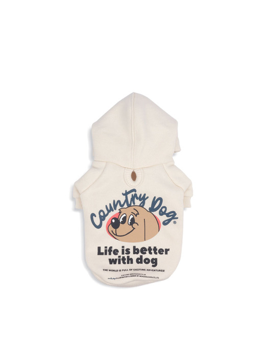 Country dog BIO Hoodie Cream