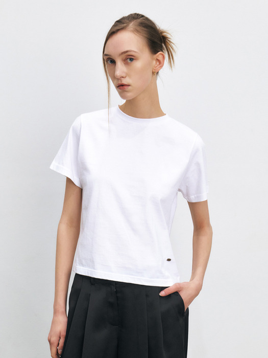 COTTON ROUND NECK T-SHIRT [4COLORS]