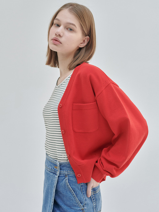 24SN stella pocket cardigan [RED]