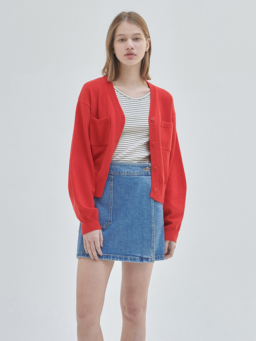 24SN stella pocket cardigan [RED]