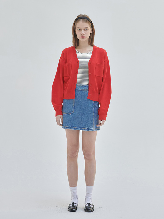 24SN stella pocket cardigan [RED]