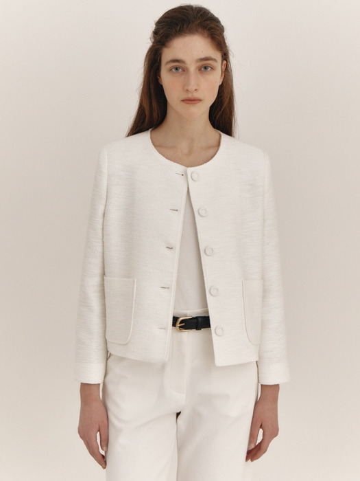 Classic Tweed Jacket(White)