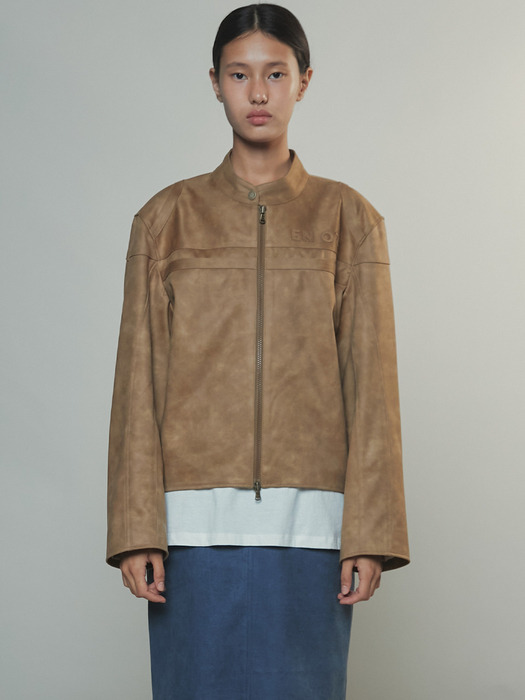 RACING SUEDE JACKET - BEIGE