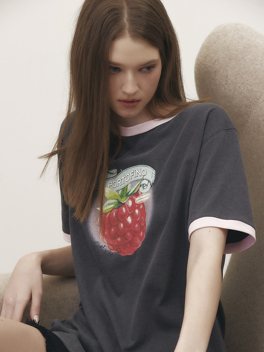 Strawberry Print T-shirt_2color / M241CT7665