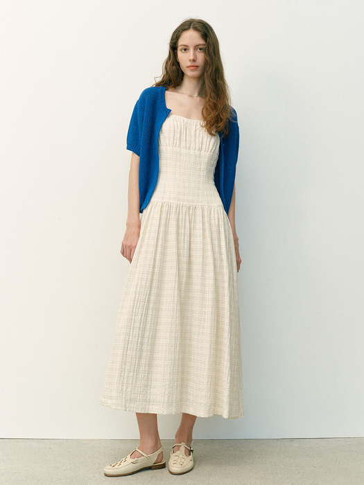 아폴로베이 볼륨 스트랩 롱 원피스 (Ivory)