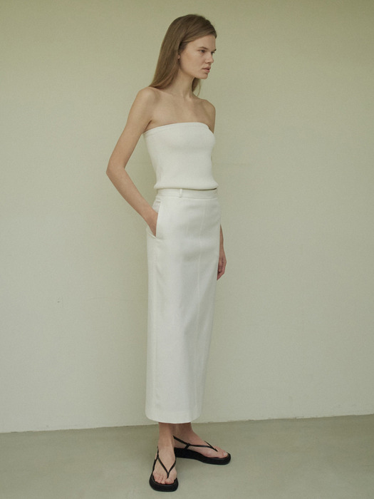 90’s long pencil skirt / White