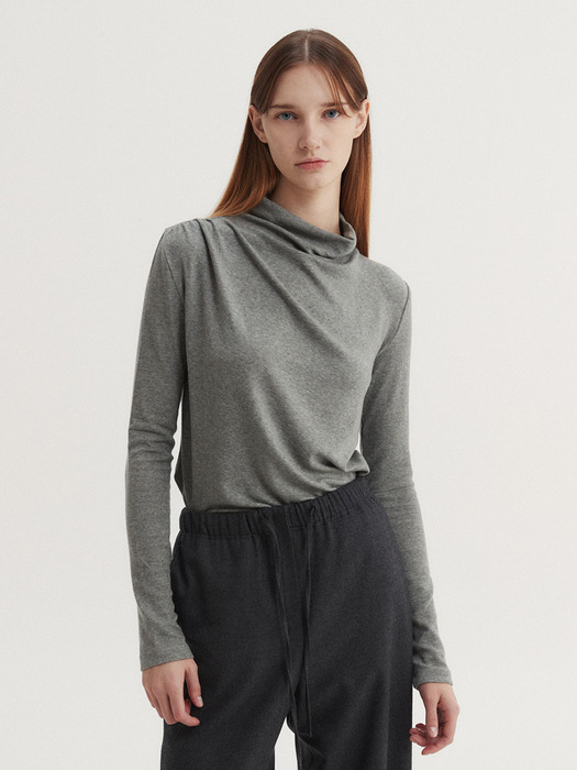 WOOL SHIRRING TOP (5 COLORS)