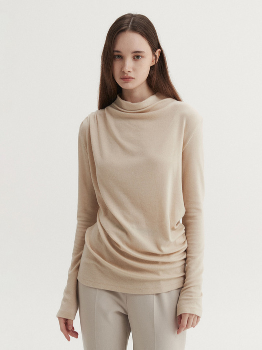 WOOL SHIRRING TOP (5 COLORS)