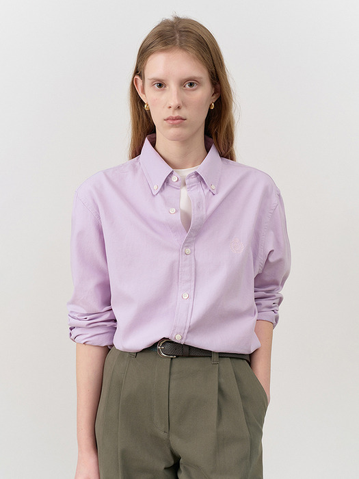 UNISEX CLASSIC BOYFRIEND SHIRT LAVENDER PINK_UDSH4C103P1