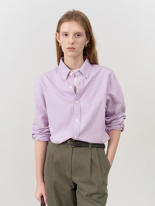 UNISEX CLASSIC BOYFRIEND SHIRT LAVENDER PINK_UDSH4C103P1