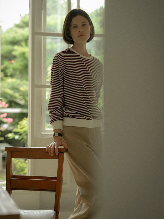 Casual striped cotton MTM_Burbundy