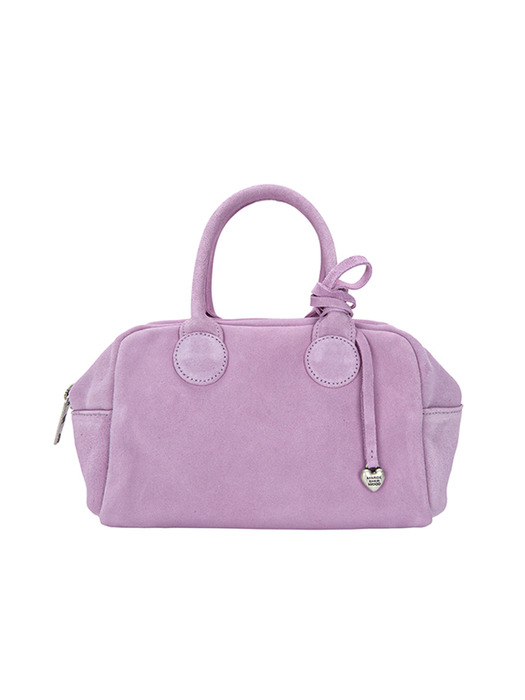 HEART CHARM_lavender pink suede