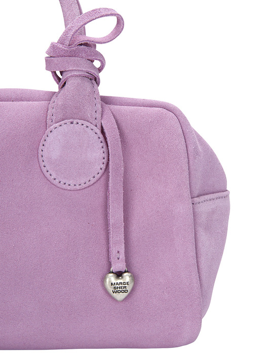 HEART CHARM_lavender pink suede